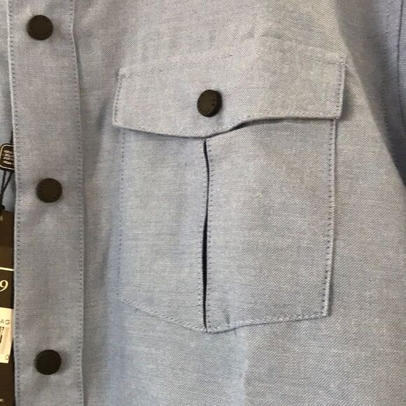 V 19-69 chambray black button shirt. NWT. Small - Picture 3 of 8